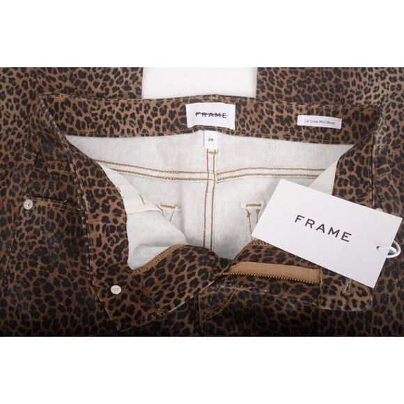 Frame Womens Le Crop Mini Boot Jeans Sz 28 Brown Black Leopard Print NWT - Picture 6 of 7